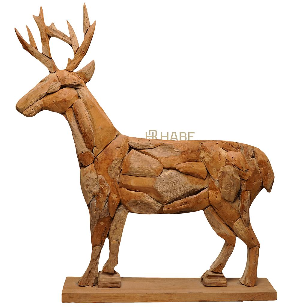 Deer Erosion Wood 60x12x66 cm Natural