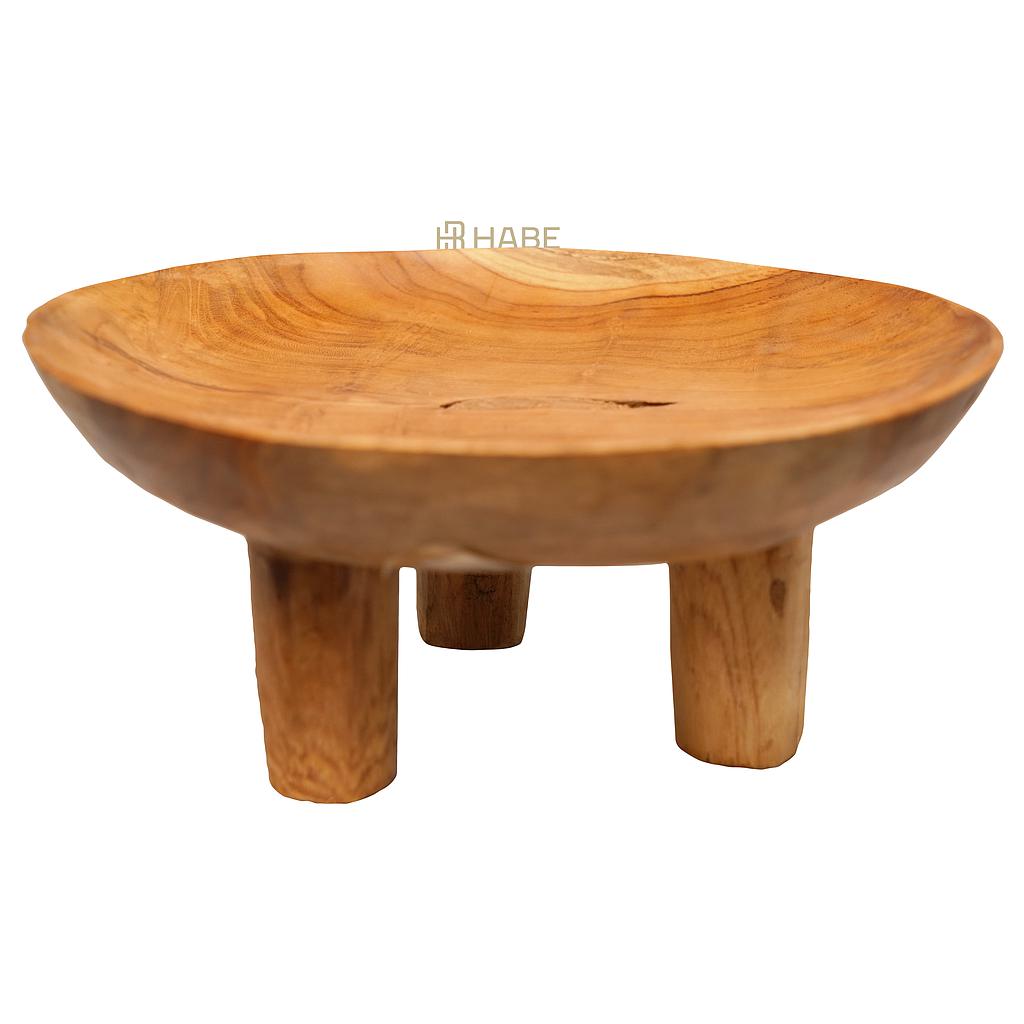 Teak Bowl Smooth on Feet Waxed Natural
