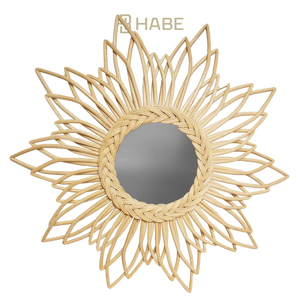Rattan Mirror 60x60x3 cm Natural