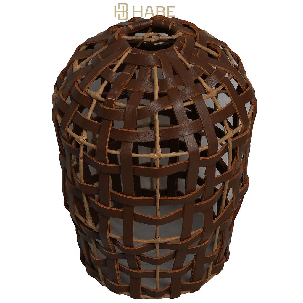 Leather Lampshade 22x22x30 cm Natural