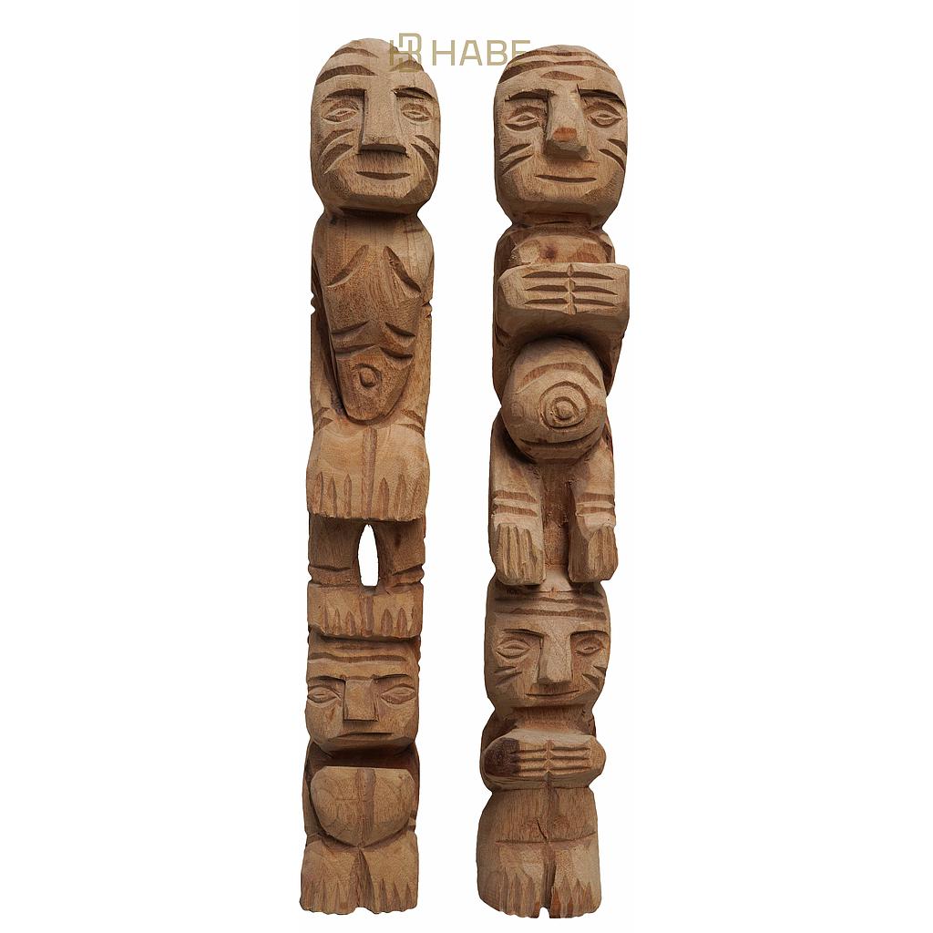 Statue on Metal Stand S Mix Box of 2 10x10x38 cm Natural