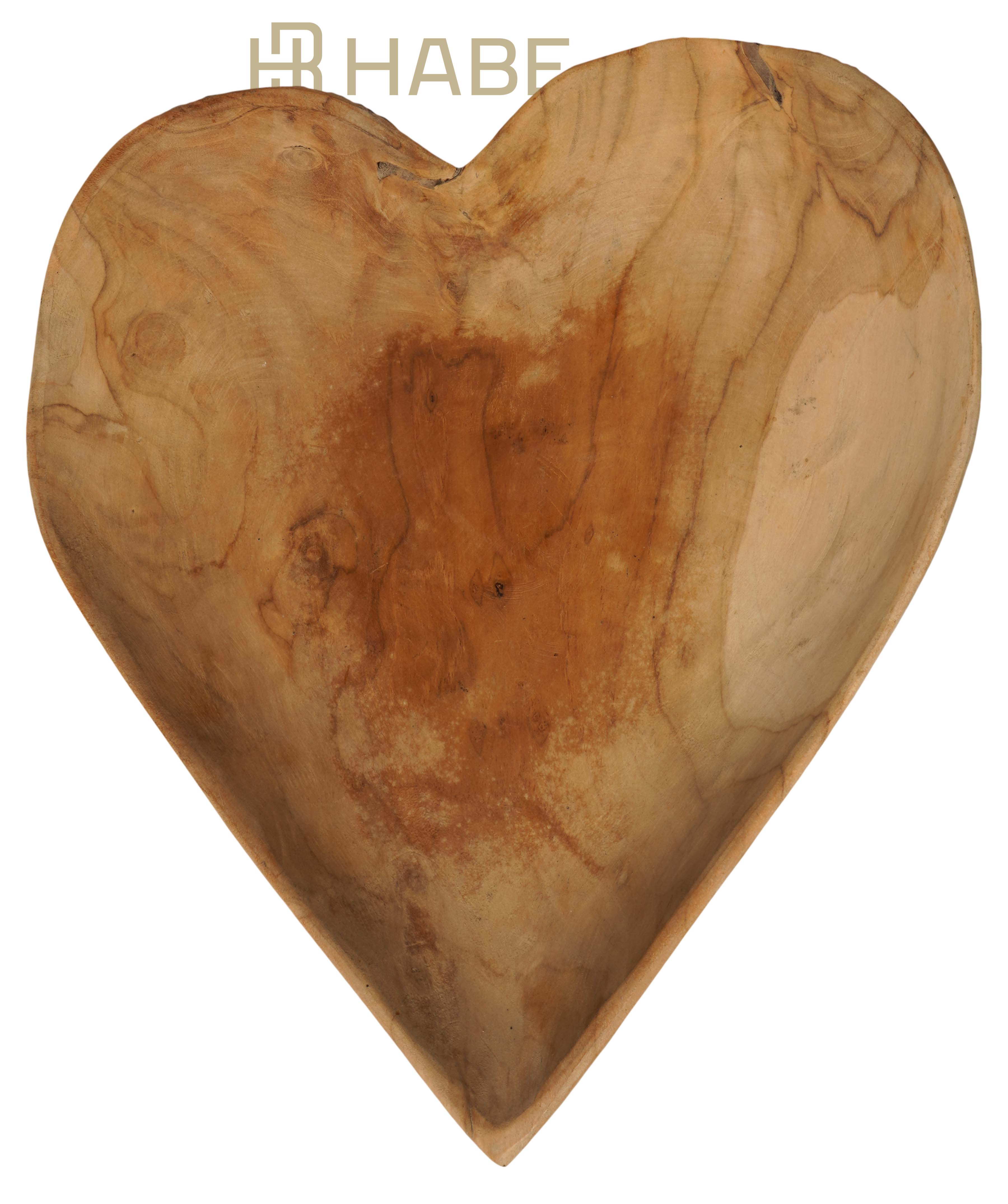 FSC®-certified 100% Teak heart plate S 17x14,5x3,5cm waxed