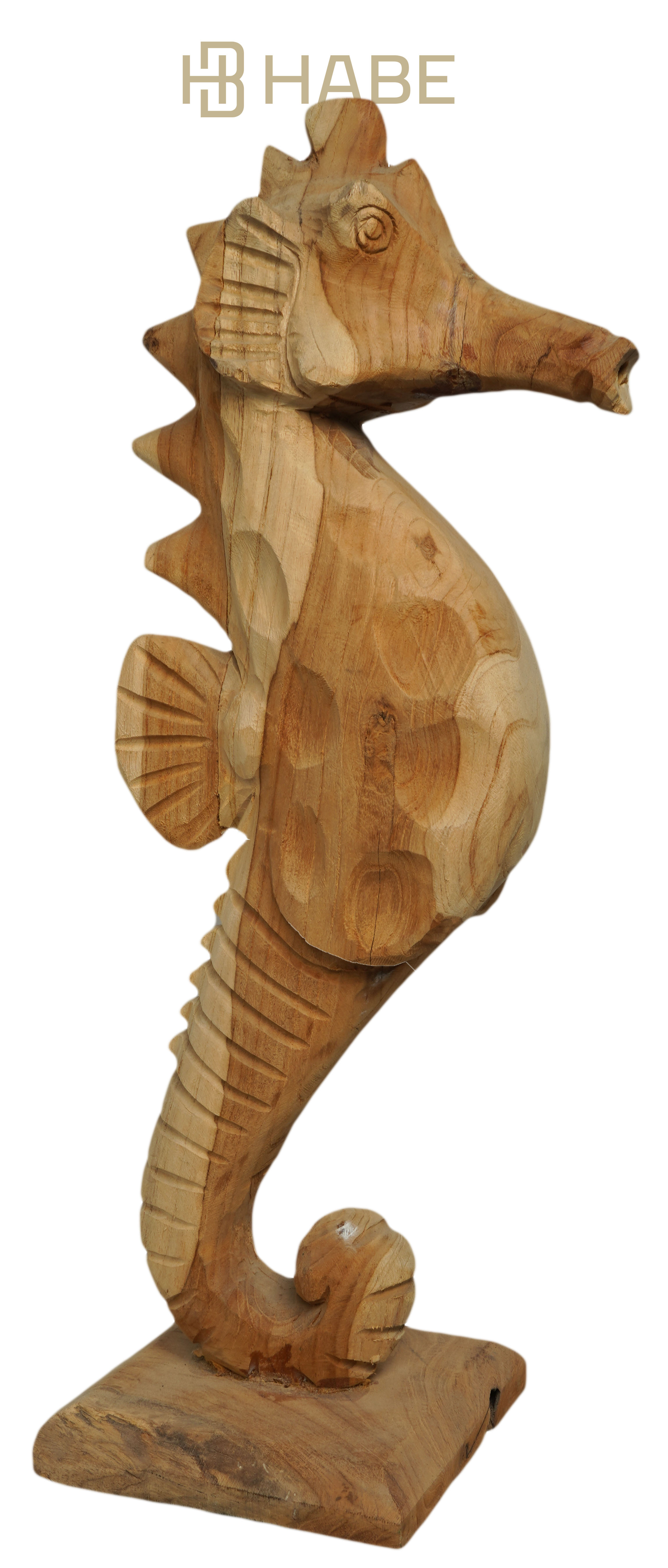 Sea horse S teak 15x12x38 cm Natural